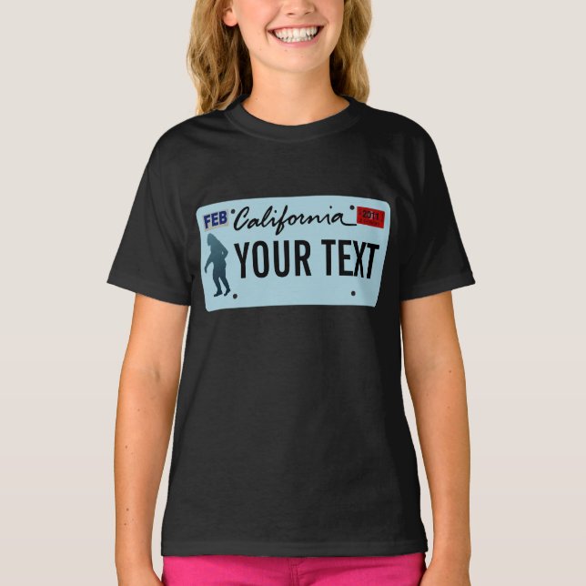 California Sasquatch License Plate T-Shirt (Front)