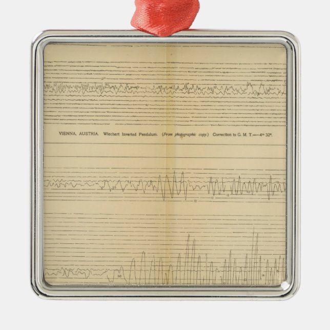 California Seismograms 9 Metal Tree Decoration (Front)