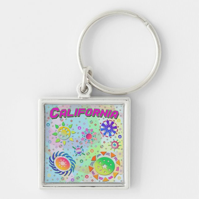 California Seven Suns & Energy Keychain (Front)