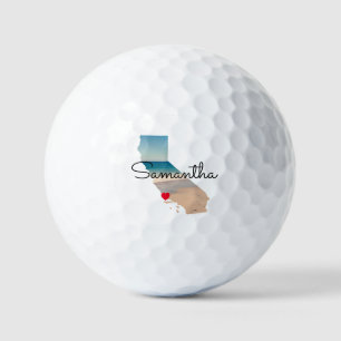 California Shape Heart Photo  Golf Balls