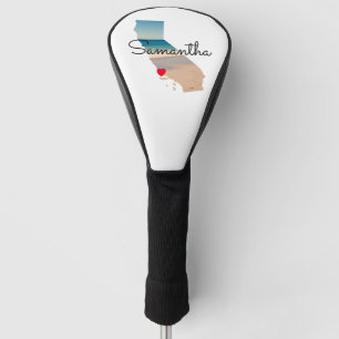California Shape Heart Photo  Golf Head Cover