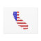 California Shaped American Flag Patriotic Cali