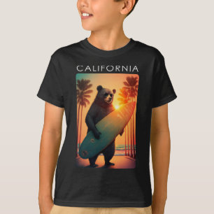 California Shirt Cool Republic Bear Surfing Beach