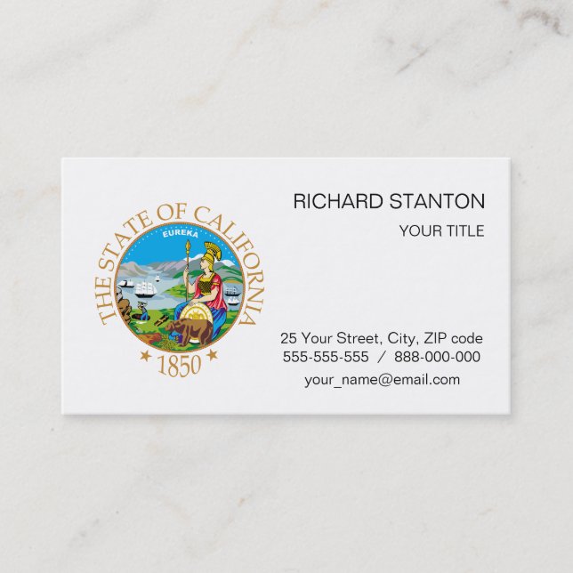 California sign business card (Front)