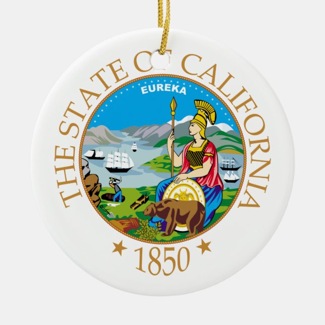 California sign ceramic tree decoration (Front)
