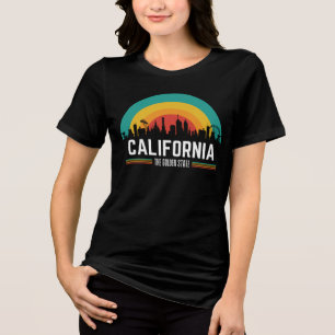 California Skyline Vintage Sunset Tri-Blend Shirt