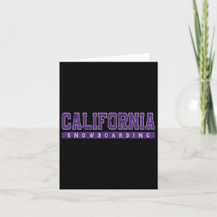 California Snowboarding Purple Vintage Text Card