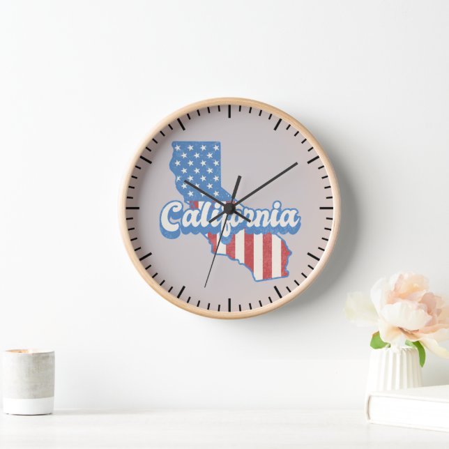 California Stars & Stripes Silhouette  Clock (Home)
