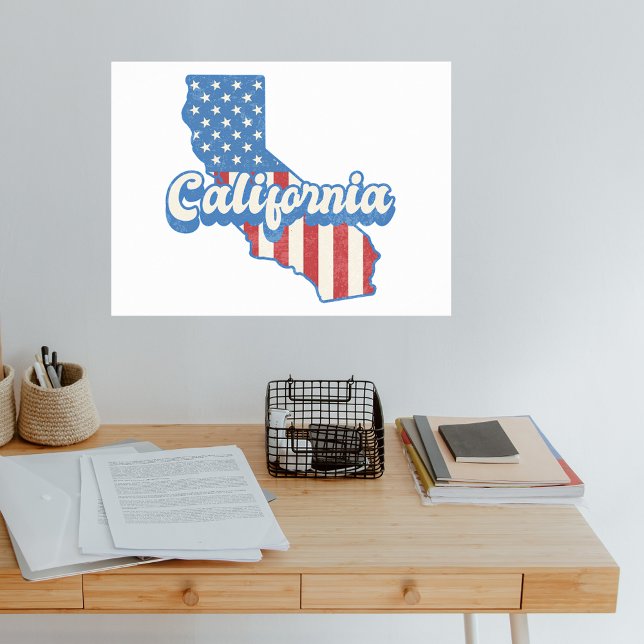 California Stars & Stripes Silhouette Poster (Creator Uploaded)