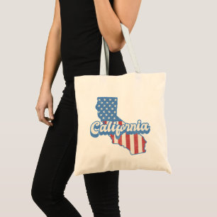 California Stars & Stripes Silhouette Tote Bag