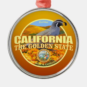 California State Bird & Flower Metal Tree Decoration