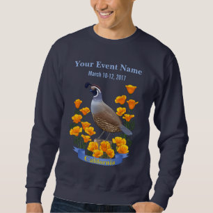 California State Bird Quail & Golden Poppy Sweatshirt