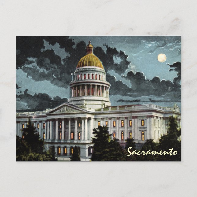 California State Capitol Moonlight Postcard (Front)