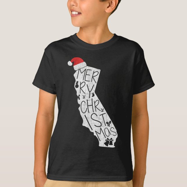 California State Christmas Graphic Ugly Xmas Sweat T-Shirt (Front)