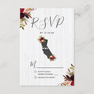 California State Destination Rustic Wedding RSVP