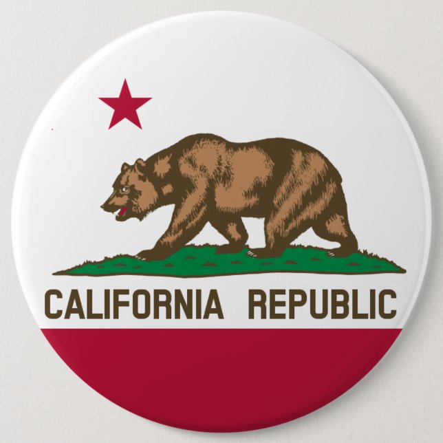 California State Flag 6 Cm Round Badge (Front)