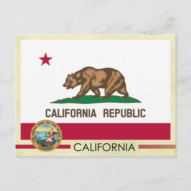 California State Flag and Seal Postcard (Front)