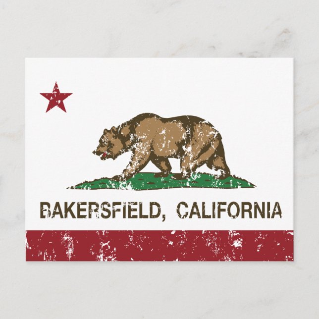 California State Flag Bakersfield Postcard (Front)