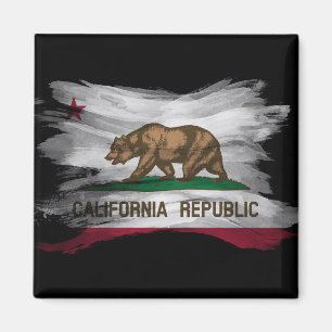 California state flag brush stroke, California Magnet