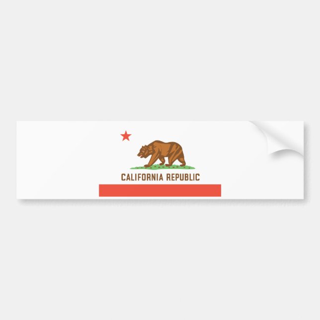 California State Flag Bumper Sticker (Front)