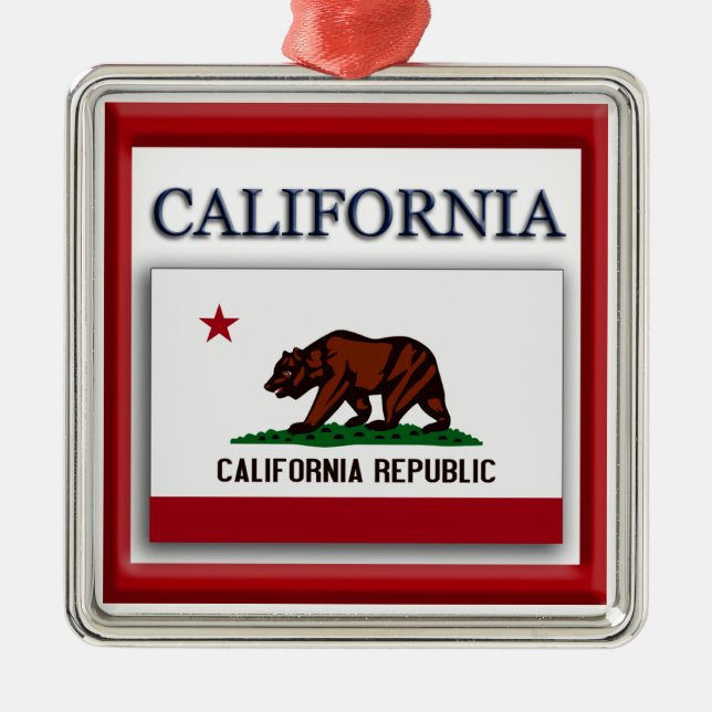 California State Flag Christmas Ornament (Front)