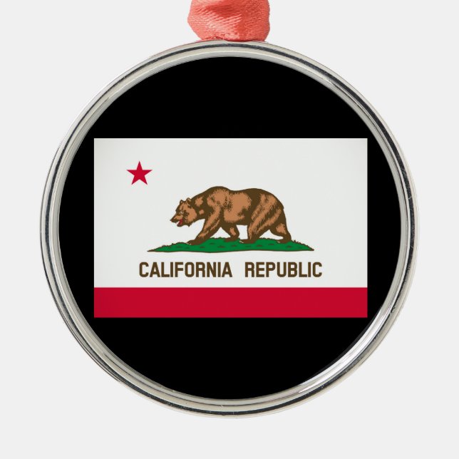 California State Flag Design Metal Tree Decoration (Front)
