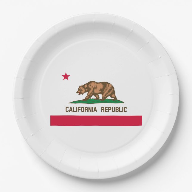 California State Flag Design Paper Plate (Front)