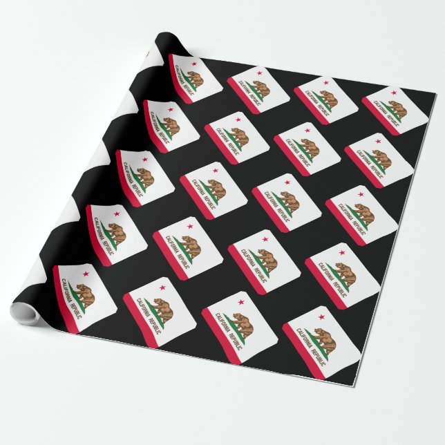 California State Flag Design Wrapping Paper (Unrolled)