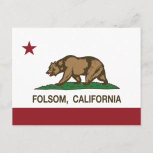 California State Flag Folsom Postcard