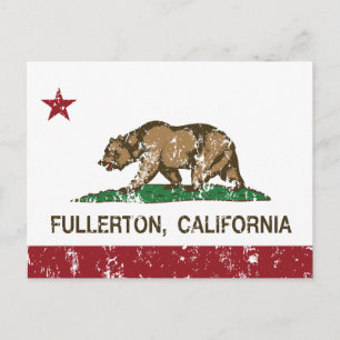 California State Flag Fullerton Postcard