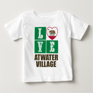 California State Flag Heart Love Atwater Village Baby T-Shirt