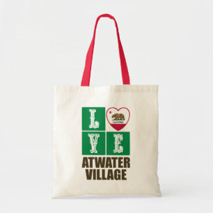 California State Flag Heart Love Atwater Village Tote Bag
