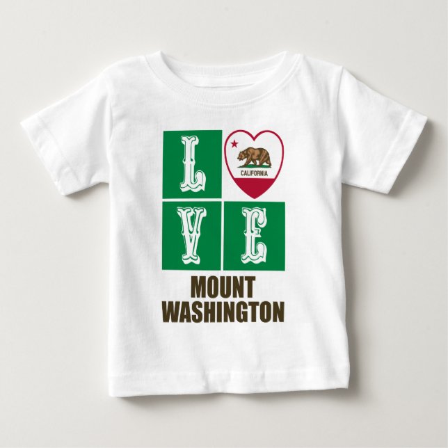 California State Flag Heart Love Mount Washington Baby T-Shirt (Front)