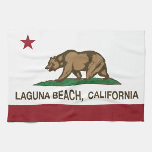 California State Flag Laguna Beach Tea Towel