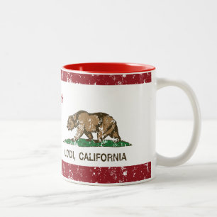 California State Flag Lodi Two-Tone Coffee Mug