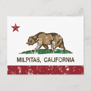 California State Flag Milpitas Postcard