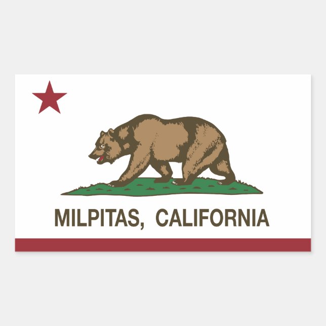 California State Flag Milpitas Rectangular Sticker (Front)