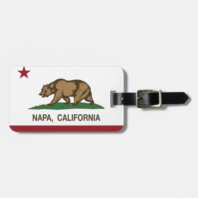 California State Flag Napa Luggage Tag (Front Horizontal)