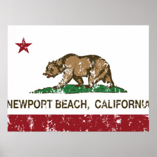 California State Flag Newport Beach Poster