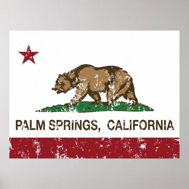 California State Flag Palm Springs Poster (Front)