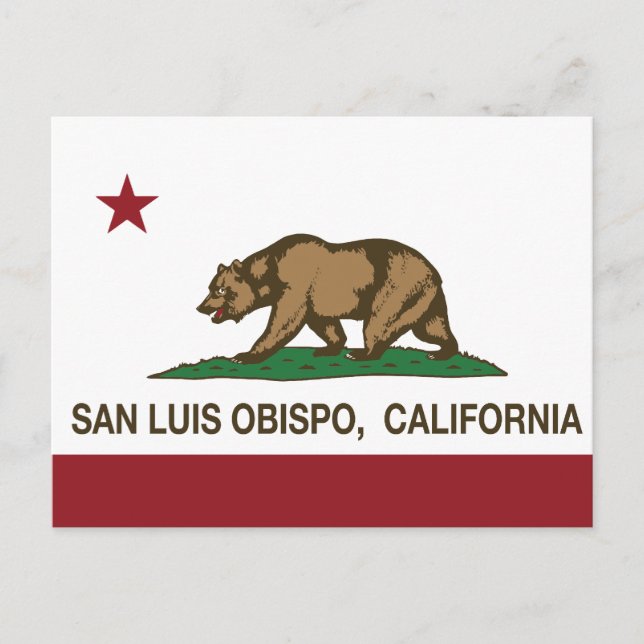 California State Flag San Luis Obispo Postcard (Front)