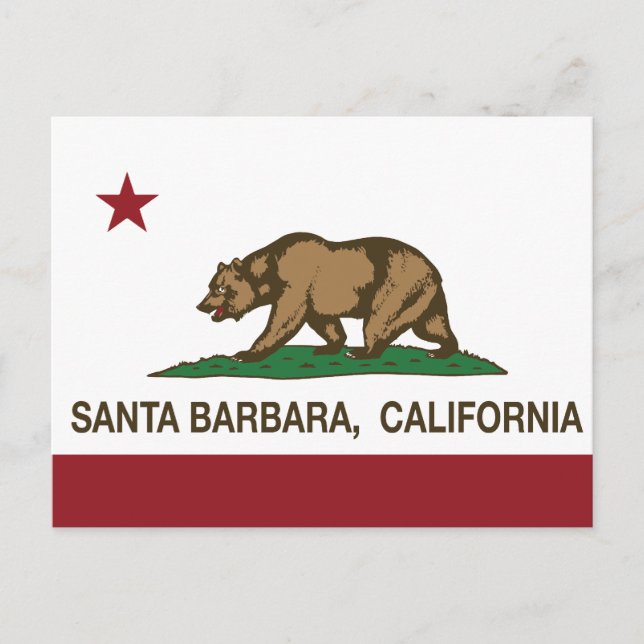 California State Flag Santa Barbara Postcard (Front)