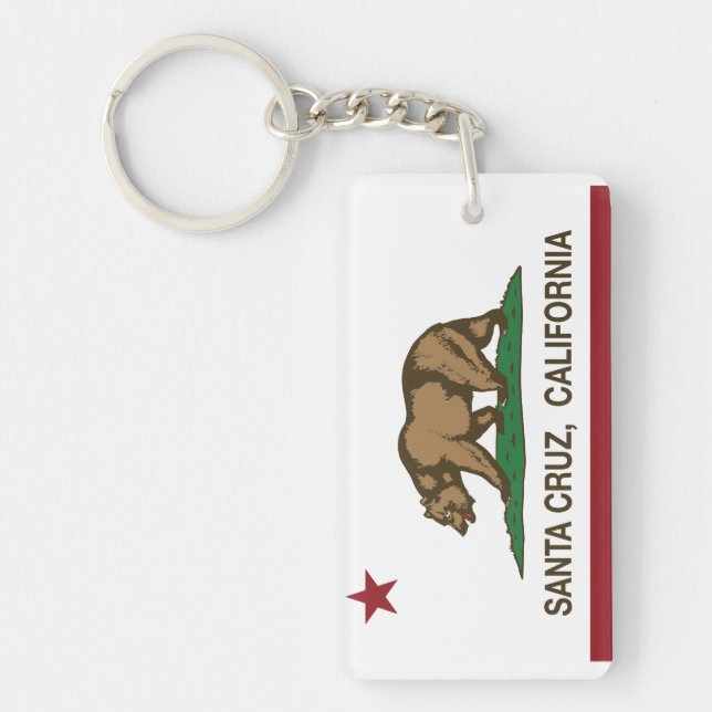 California State Flag Santa Cruz Key Ring (Front)