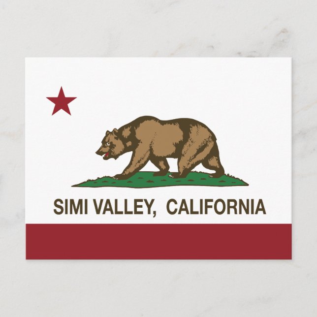 California State Flag Simi Valley Postcard (Front)