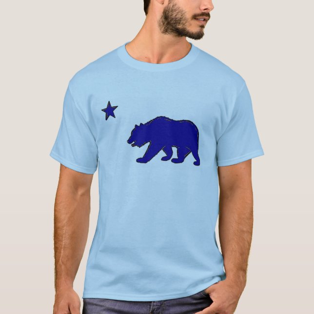 California state flag symbol blue bear guys tee (Front)