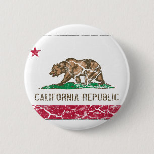California State Flag Vintage 6 Cm Round Badge