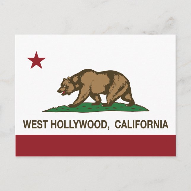 California State Flag West Hollywood Postcard (Front)