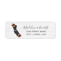 California State Floral Wedding Return Address