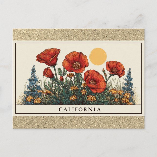 California State Flower Wildflower Postcard (Front)