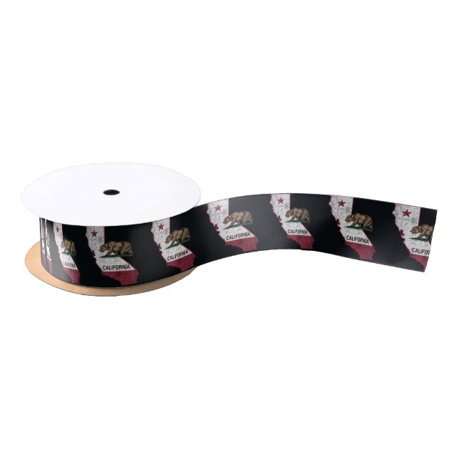 California State Map - Cali Bear Satin Ribbon (Spool)